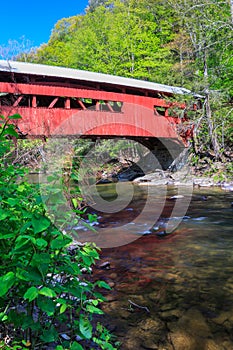 Red Covered Bridge Pennsylvania Vertical