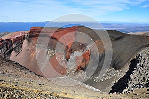 Red Crater on top of Tongariro Volcano at Tongariro Alpine Crossing, Tongariro National Park, North Island, New Zealand