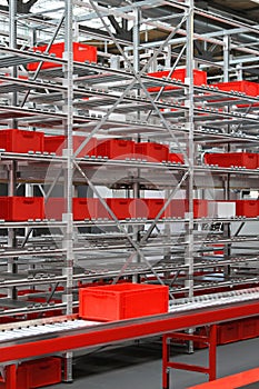 Red crates warehouse
