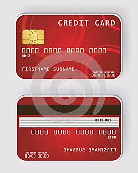 Red credit card Banking concept
