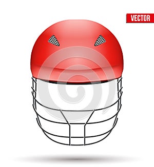 Red Cricket Helmet Front View