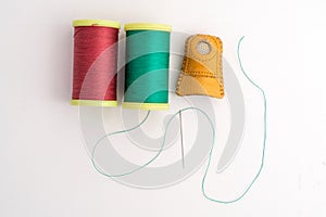 Quilting Essentials: Quilting Thread, Needle and leather thimble