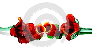 Red cristal roses photo