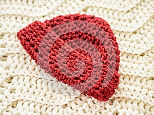 Red, Crocheted Baby Hat photo