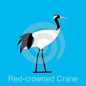 Red Crowned Crane bird series