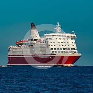 Red cruise liner