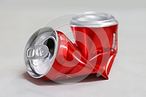 Red Crushed Soda Can