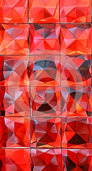 Red crystal facet background