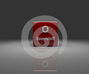 Red Cube with Sauerstoff periodic system