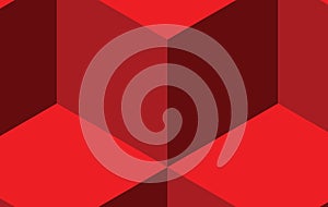 Red cube pattern Background in three red color tones.