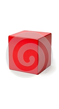 Red cube on white background