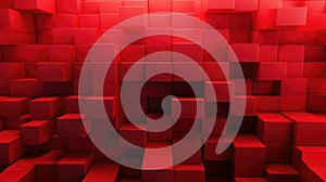 Red Cubes Wall Background, abstract illustration