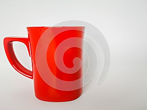 Red cup with copy space