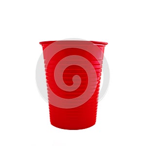 Red cup on white background