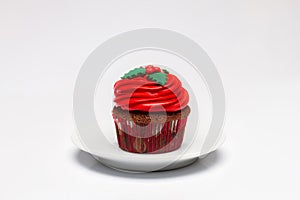 Red Cupcake on a light background
