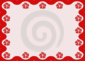 Red curly border with red star frame