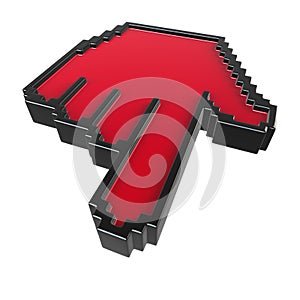 Red cursor isolated