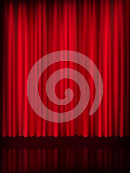 Red curtain background template. EPS 10