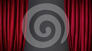 Red curtain or drapes