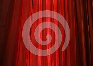 Red curtain fabric background