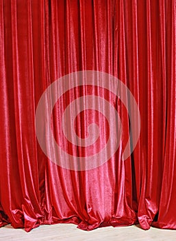 Red curtain fabric background texture