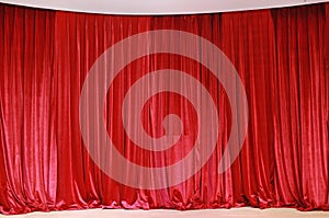 Red curtain fabric background texture