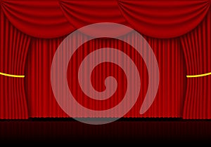 Red curtain opera, cinema or theater stage drapes