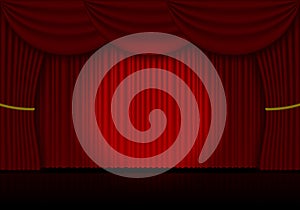 Red curtain opera, cinema or theater stage drapes