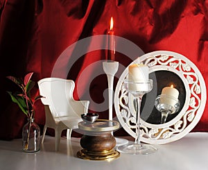 Red curtain scenography