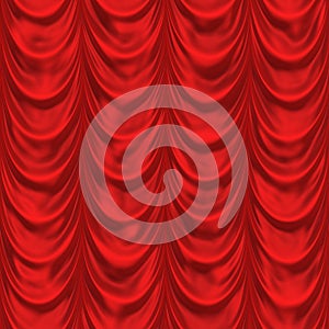 Red curtain. seamless background. Pattern theater curtains