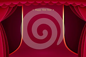 Red curtain stage background