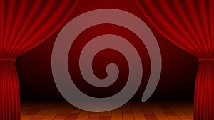 Red Curtain, Stage, Entertainment, Theater, Background