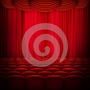 Red curtain template. EPS 10