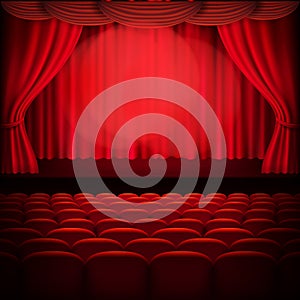 Red curtain template. EPS 10