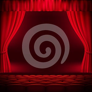 Red curtain template. EPS 10