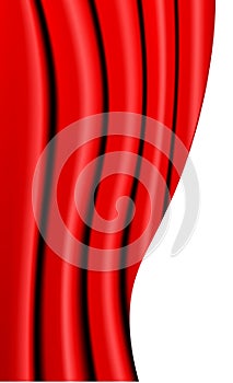 Red Curtain On Theater Or Cinema Stage on White. Vector Illustration