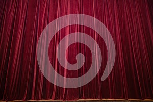 Red curtain in theatre