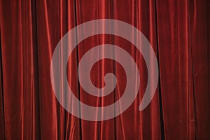 Red curtain in theatre