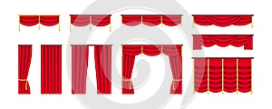 Red curtain for theatrical stage