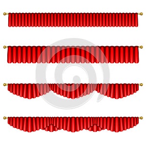 Red curtains. Isolated o