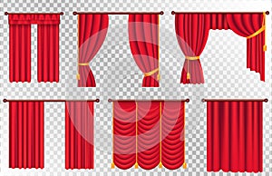 Red Curtains Set. Theater Curtain Illustration