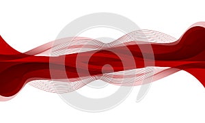 Red curve abstract wave concept design background