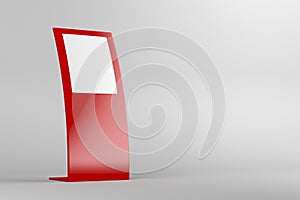 Red curved advertising panel