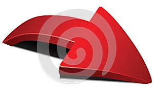 Red curved arrow photo