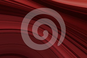 Red curved lines, abstract background with shift lens effect