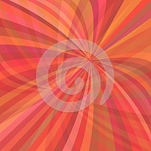 Red curved ray burst background - vector illustration from curved rays