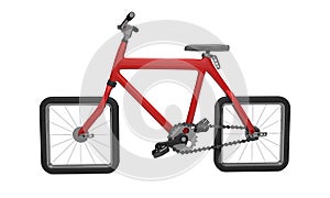 Red 3d bike