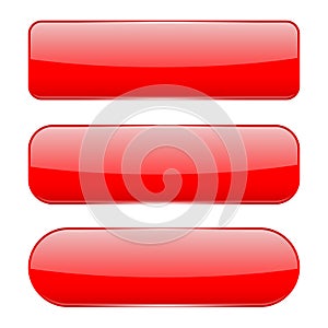 Red 3d glass buttons