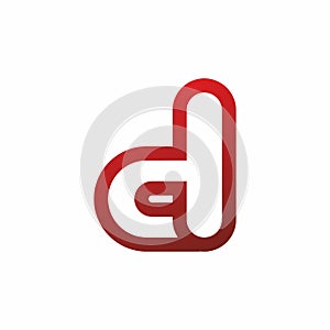Red d lowercase with gradient business logo