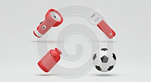 Red 3D Objects Collection